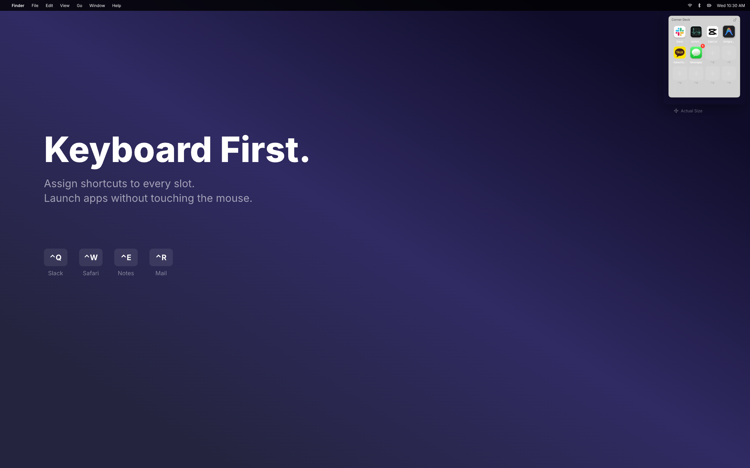 Keyboard shortcuts demonstration